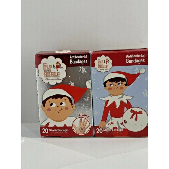 2 Boxes of 20 ELF ON THE SHELF Antibacterial Bandages Assorted Sizes - Picture 5 of 6